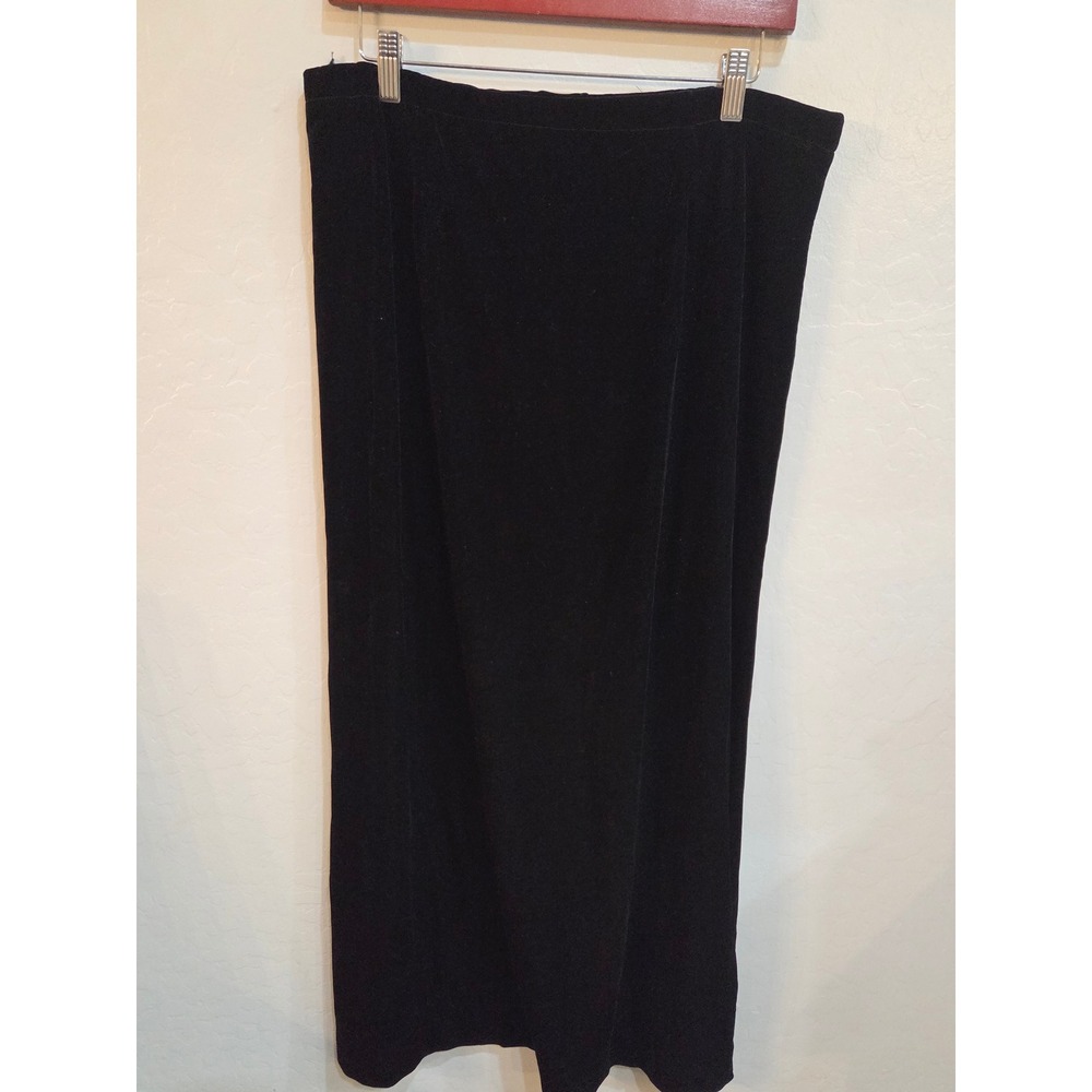 Jaclyn Smith Black Velvet Maxi Skirt Elastic Waist Long Straight Skirt Woman XL